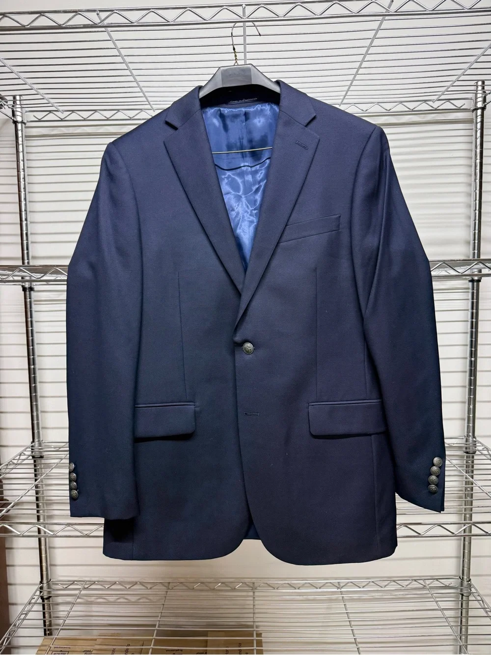 Hart Schaffner Marx Navy Single-Button Sport Coat